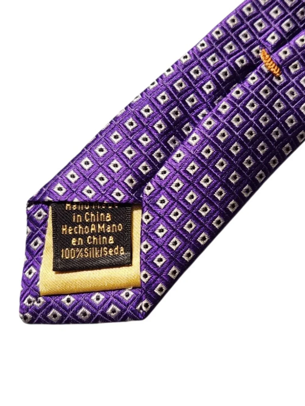 Donald J Trump Signature Collection Tie Necktie Purple Silver Geometric Silk